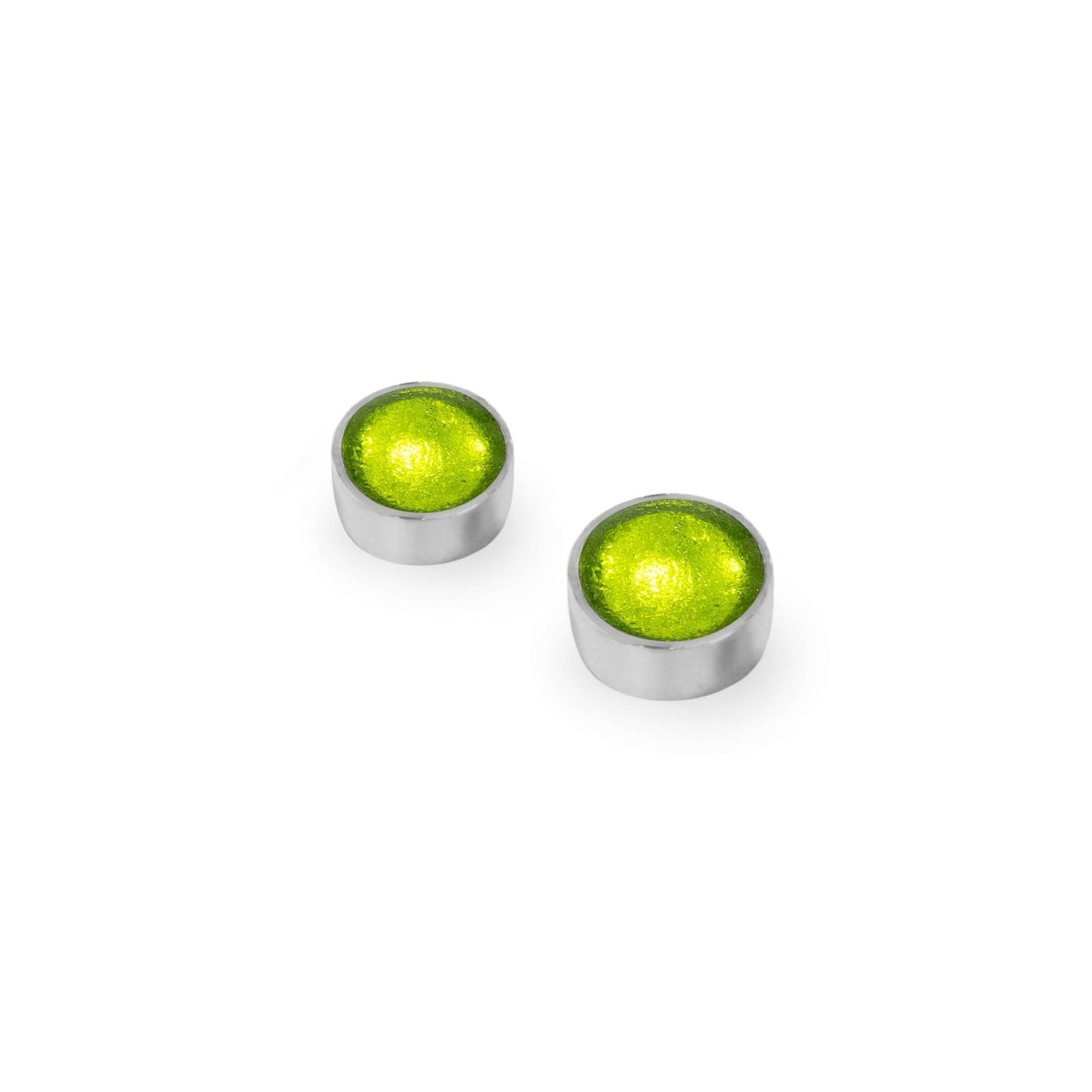 Citrus Aluminium Circles Shiny Small Stud Earrings | The Jewellery Stop