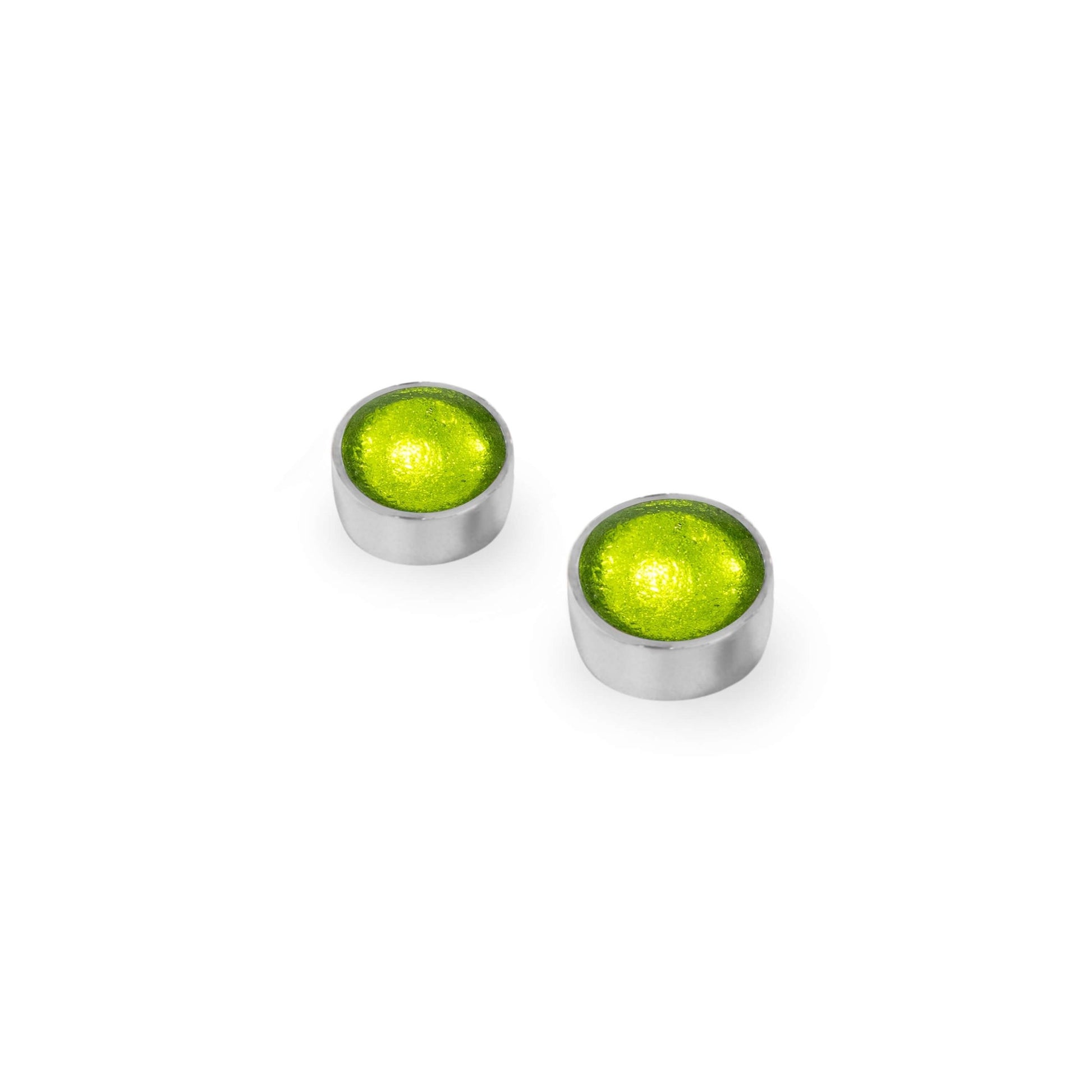 Citrus Aluminium Circles Shiny Small Stud Earrings | The Jewellery Stop