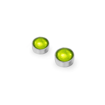 Citrus Aluminium Circles Shiny Small Stud Earrings | The Jewellery Stop