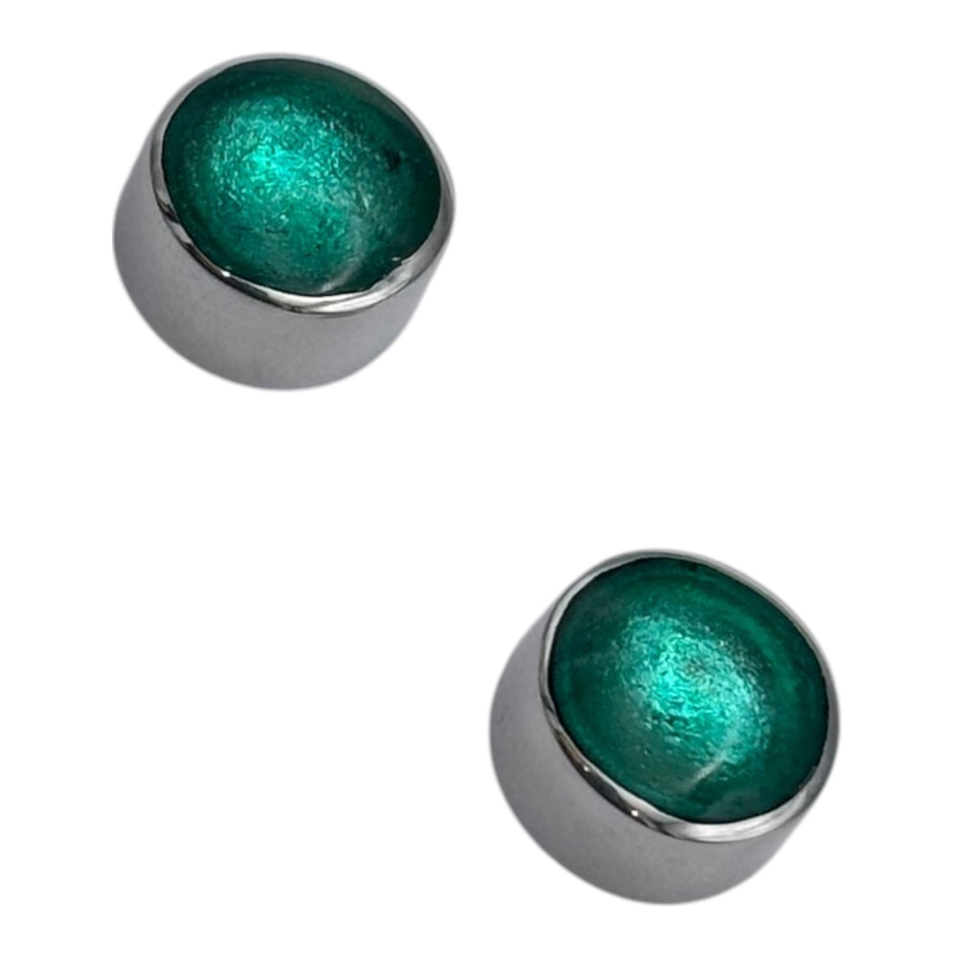 Crystal Aluminium Circles Shiny Small Stud Earrings | The Jewellery Stop