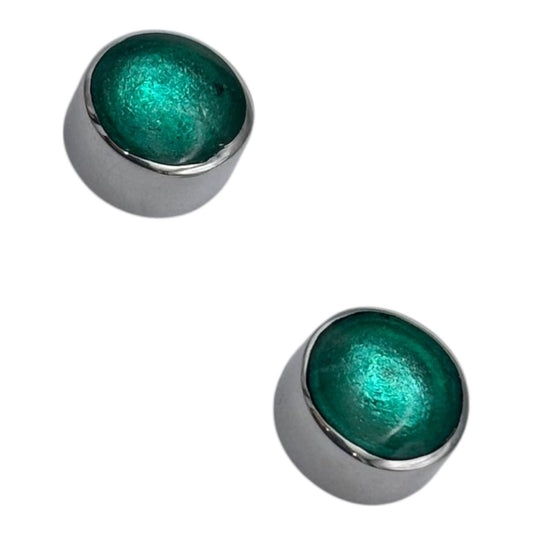 Crystal Aluminium Circles Shiny Small Stud Earrings | The Jewellery Stop