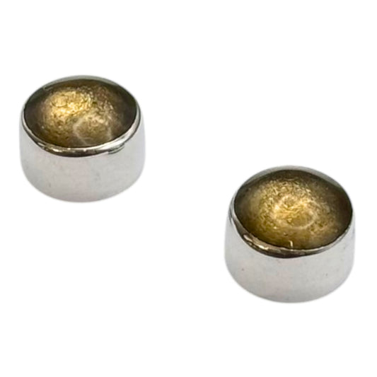 Gold Aluminium Circles Shiny Small Stud Earrings | The Jewellery Stop