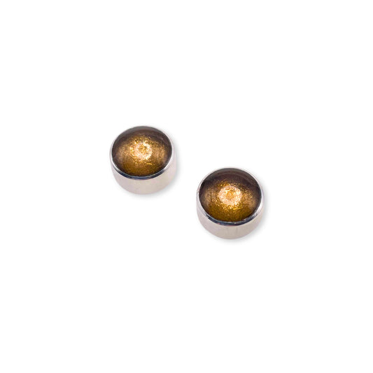 Metallics Aluminium Circles Shiny Small Stud Earrings