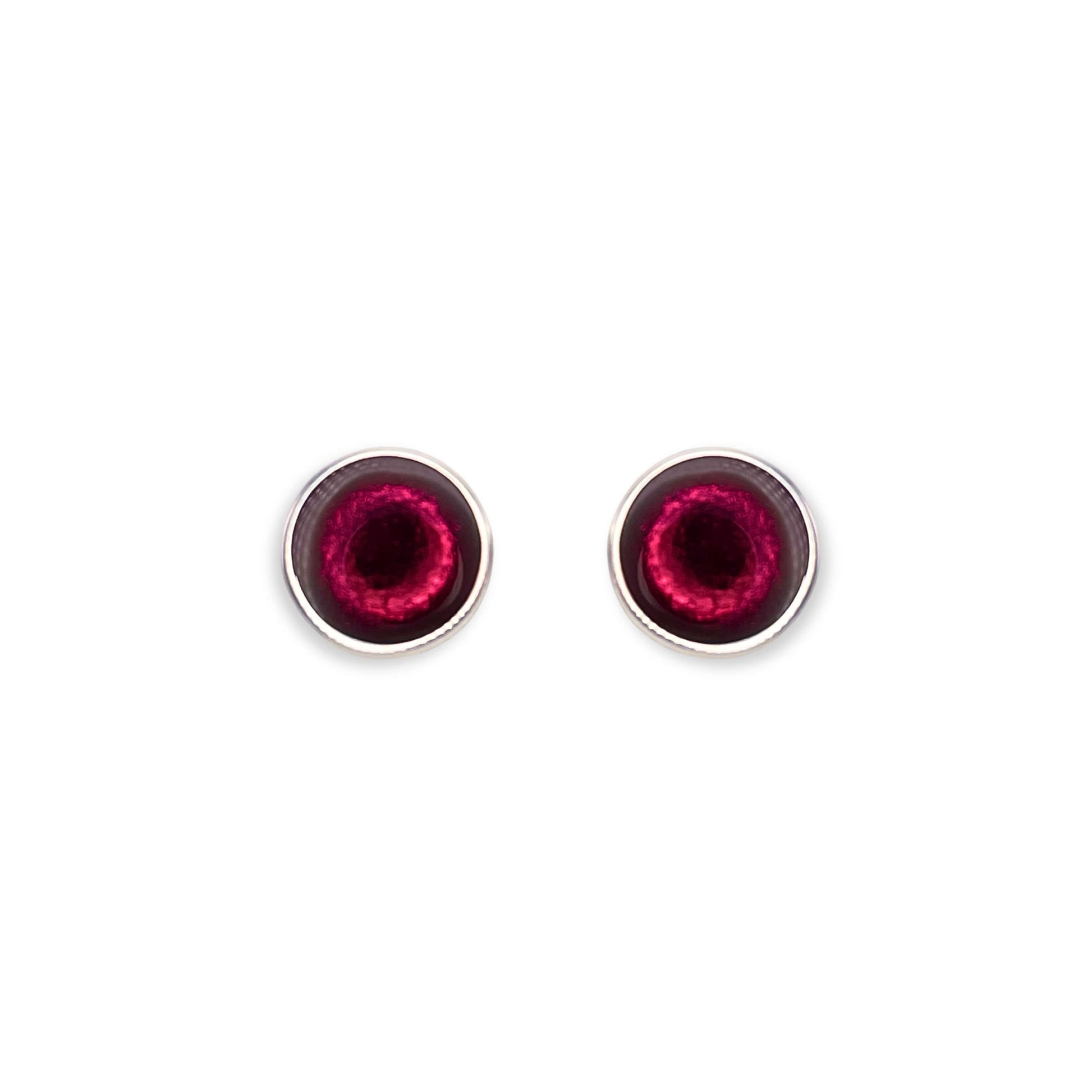 Pink Aluminium Circles Shiny Small Stud Earrings