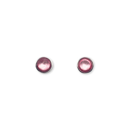 Rose Aluminium Circles Shiny Small Stud Earrings