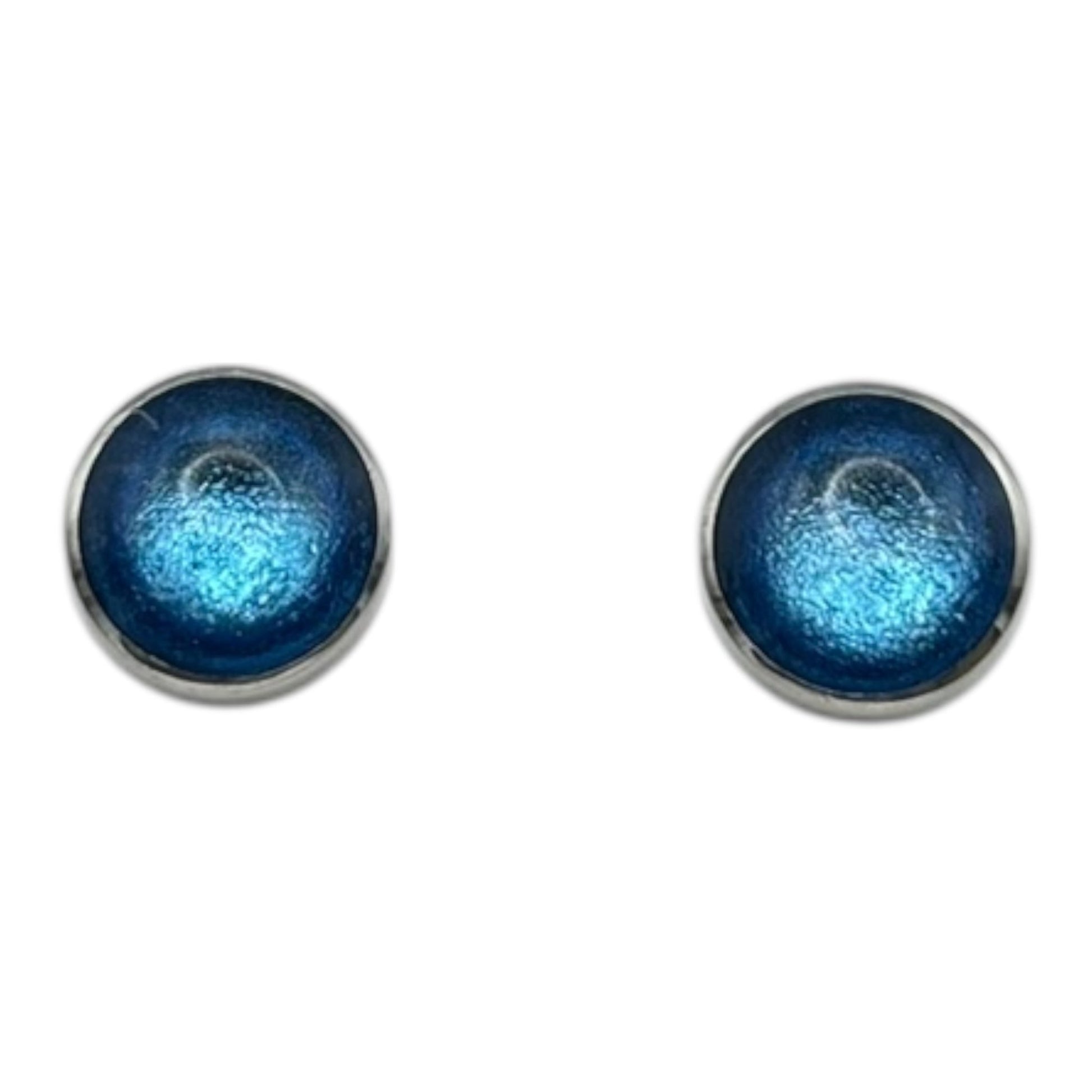 Sky Aluminium Circles Shiny Small Stud Earrings | The Jewellery Stop