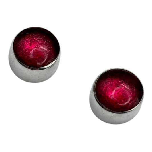 Tropical Aluminium Circles Shiny Small Stud Earrings | The Jewellery Stop