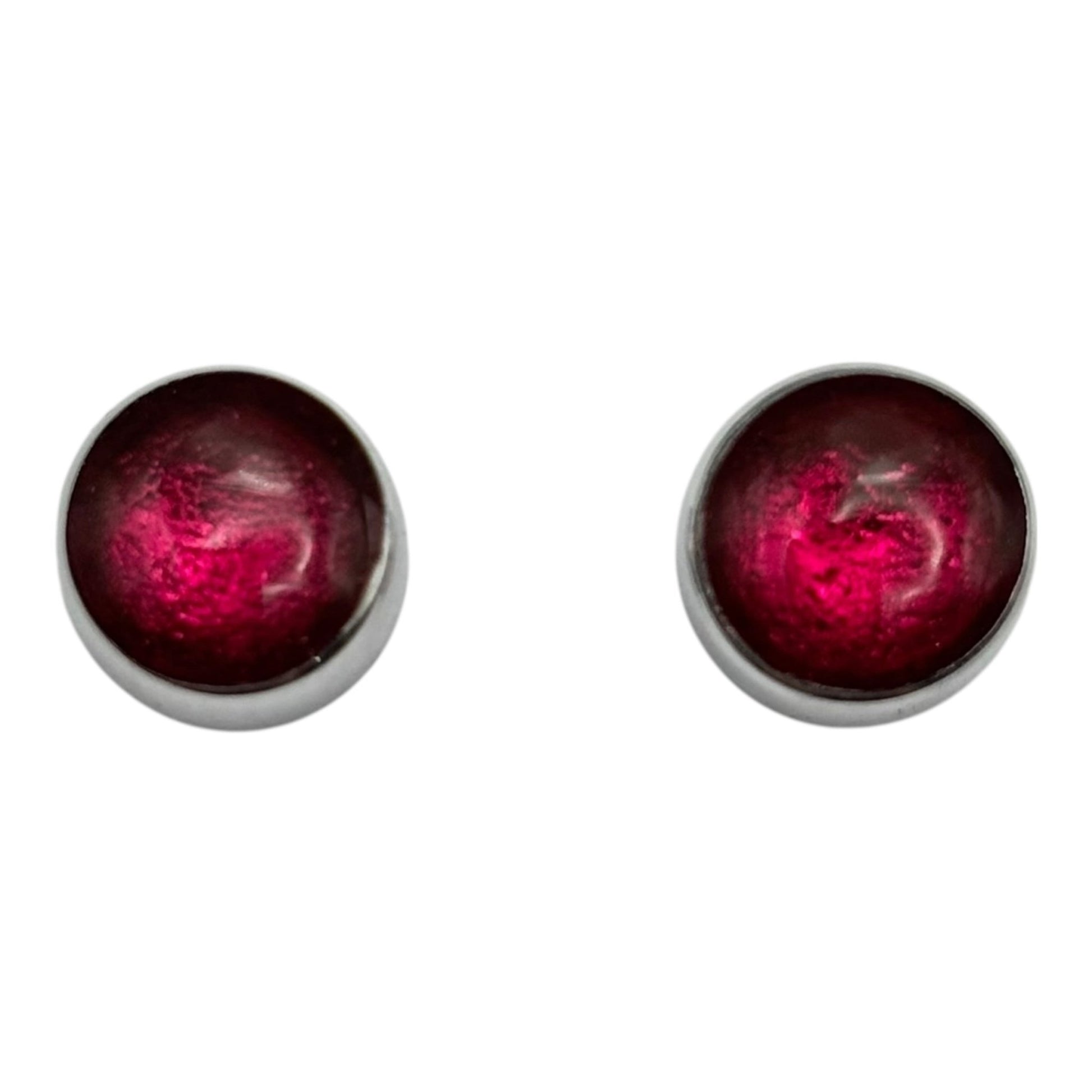 Tropical Aluminium Circles Shiny Small Stud Earrings | The Jewellery Stop