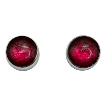 Tropical Aluminium Circles Shiny Small Stud Earrings | The Jewellery Stop