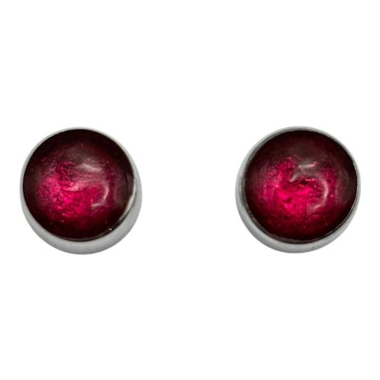 Tropical Aluminium Circles Shiny Small Stud Earrings | The Jewellery Stop
