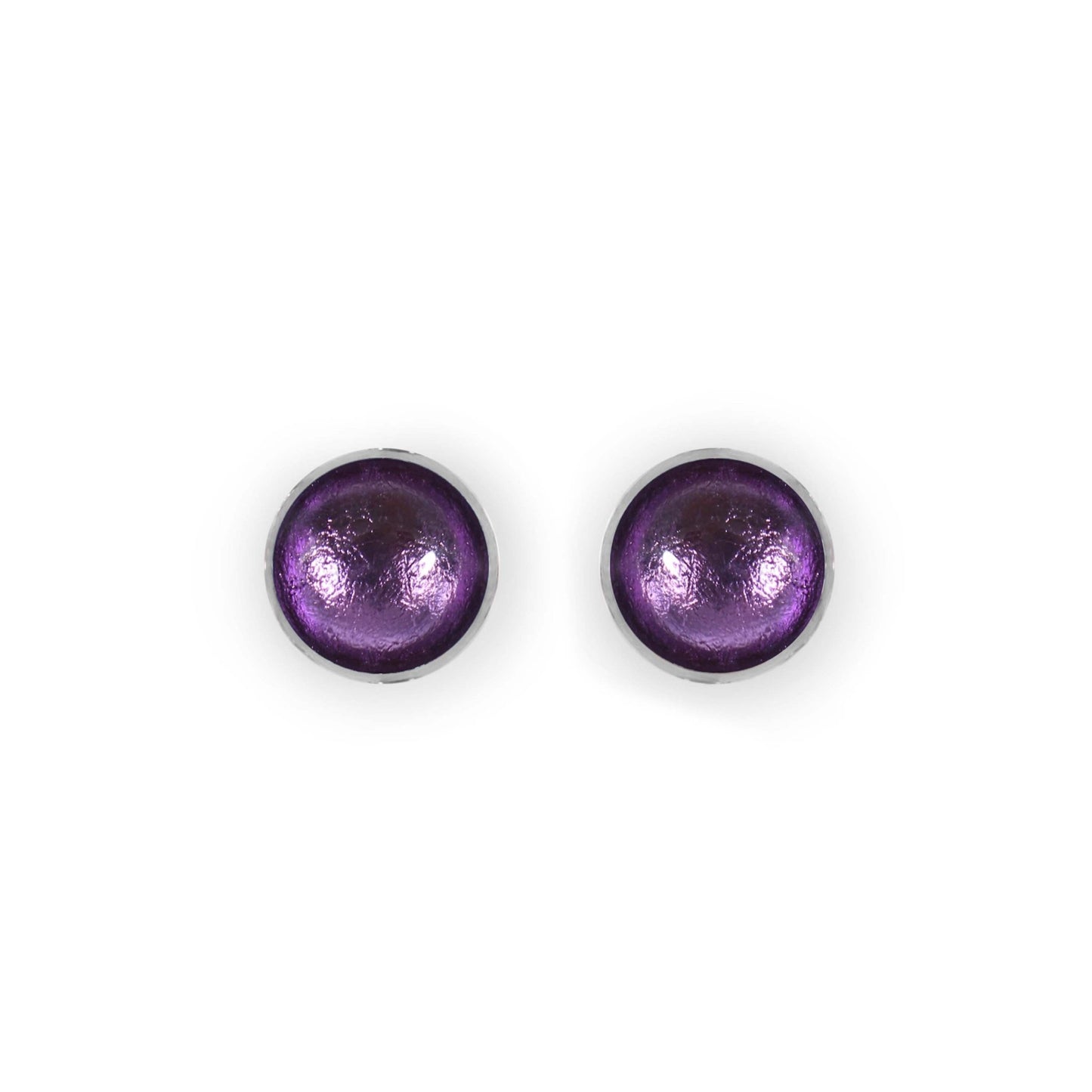 Nessie Aluminium Circles Shiny Large Stud Earrings | The Jewellery Stop