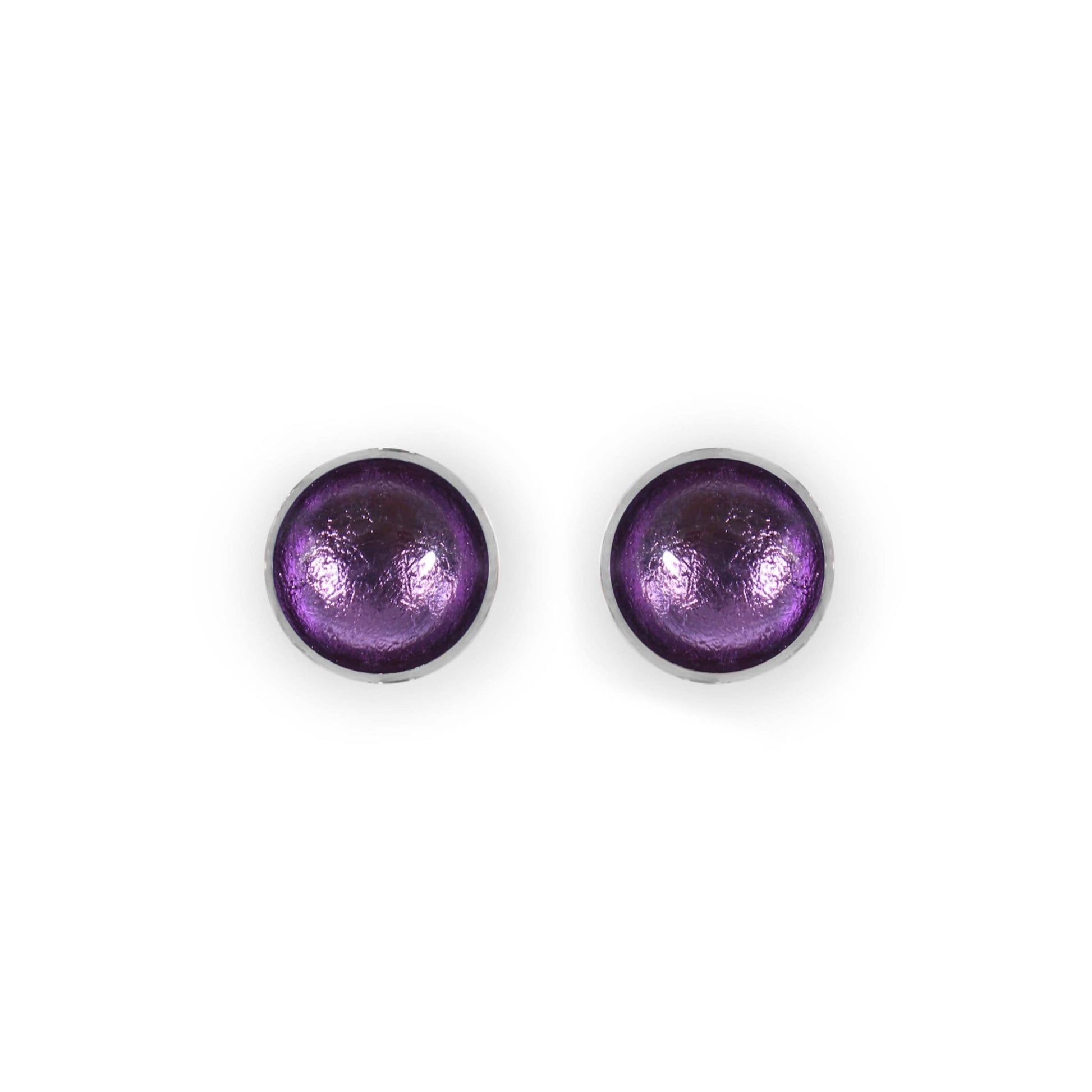 Nessie Aluminium Circles Shiny Large Stud Earrings | The Jewellery Stop