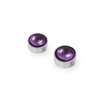 Nessie Aluminium Circles Shiny Large Stud Earrings | The Jewellery Stop