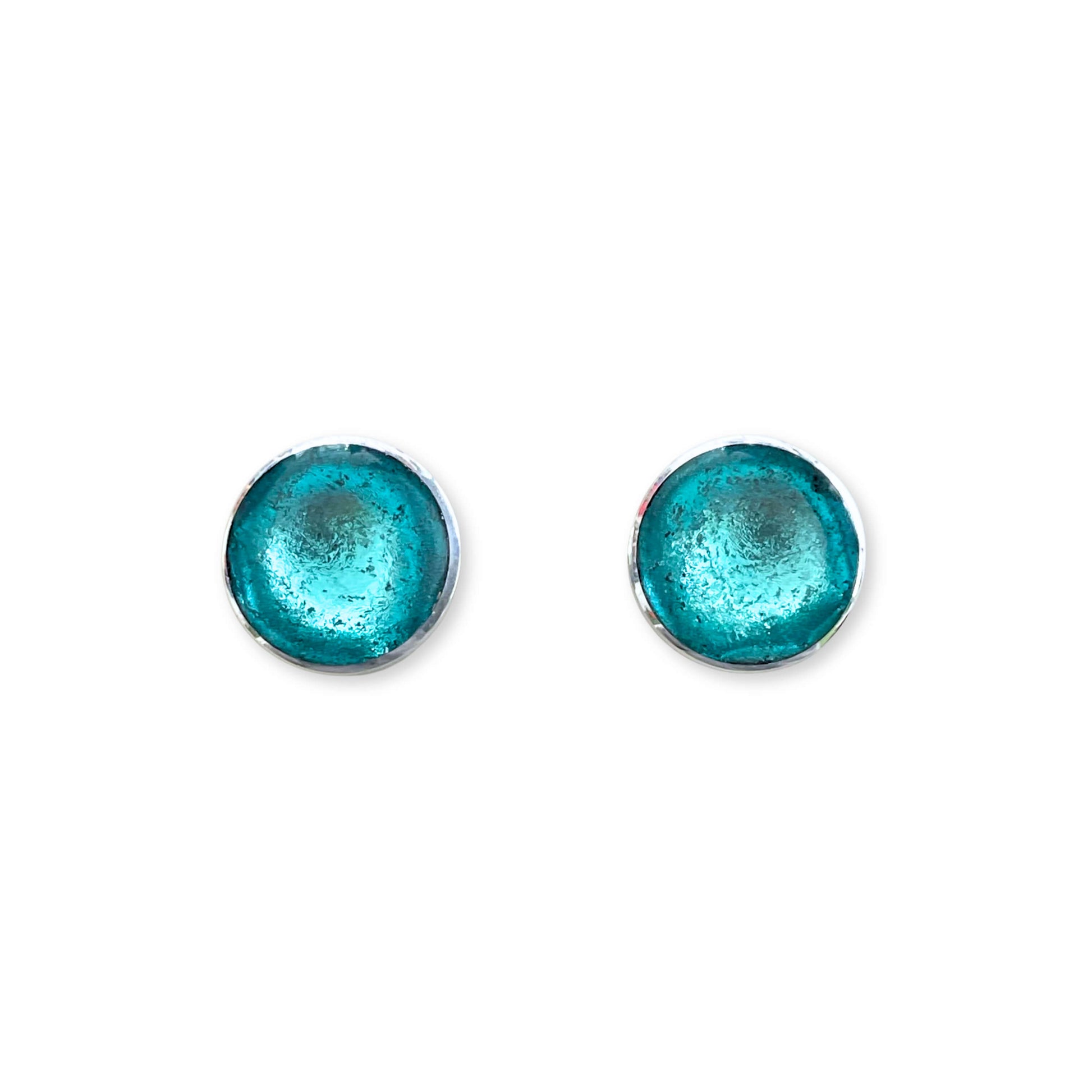 Bluebell Aluminium Circles Shiny Large Stud Earrings