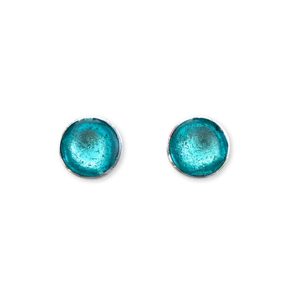 Bluebell Aluminium Circles Shiny Large Stud Earrings