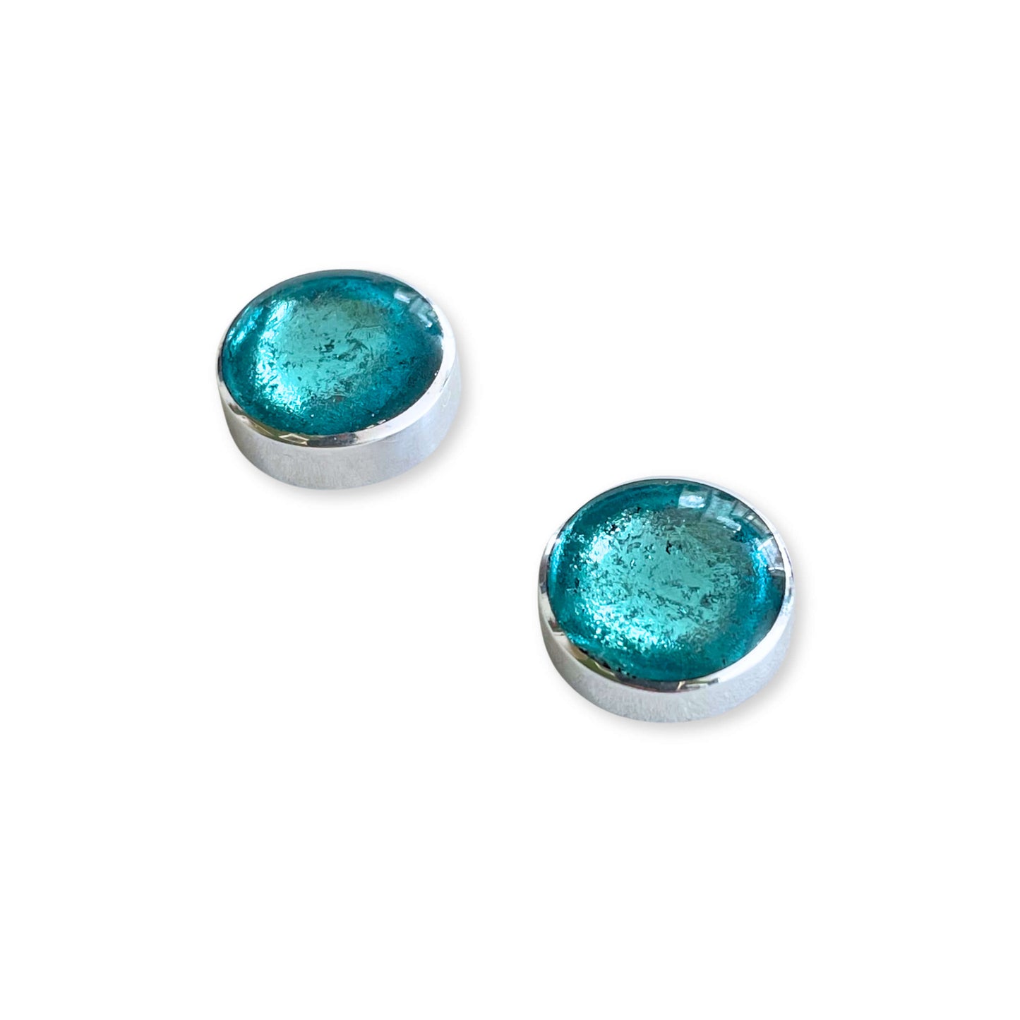 Bluebell Aluminium Circles Shiny Large Stud Earrings