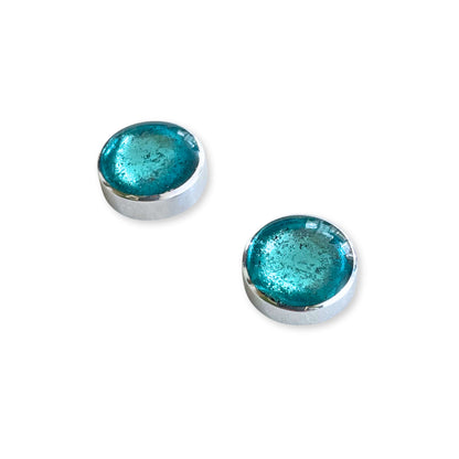 Bluebell Aluminium Circles Shiny Large Stud Earrings