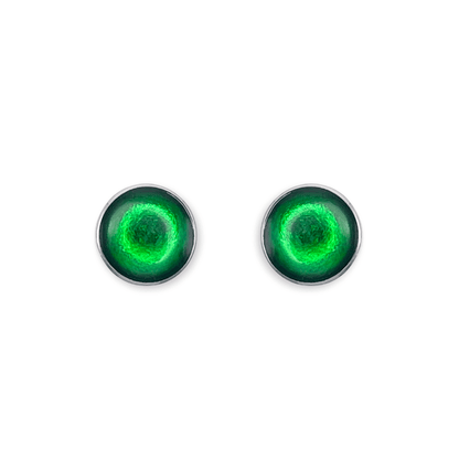 Emerald Aluminium Circles Shiny Large Stud Earrings