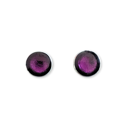Rainbow Aluminium Circles Shiny Large Stud Earrings