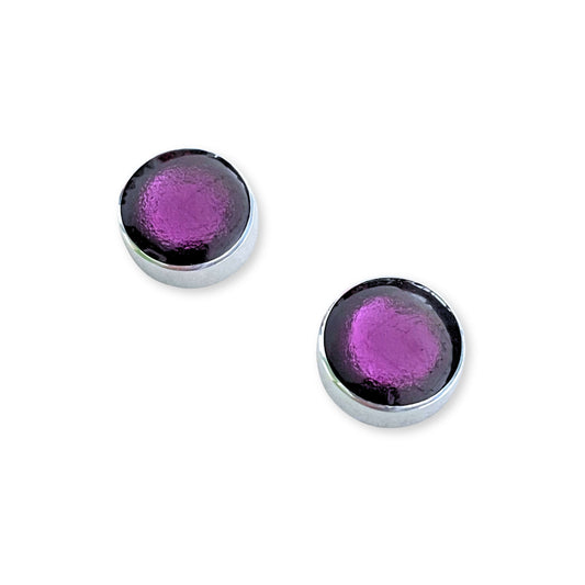 Rainbow Aluminium Circles Shiny Large Stud Earrings