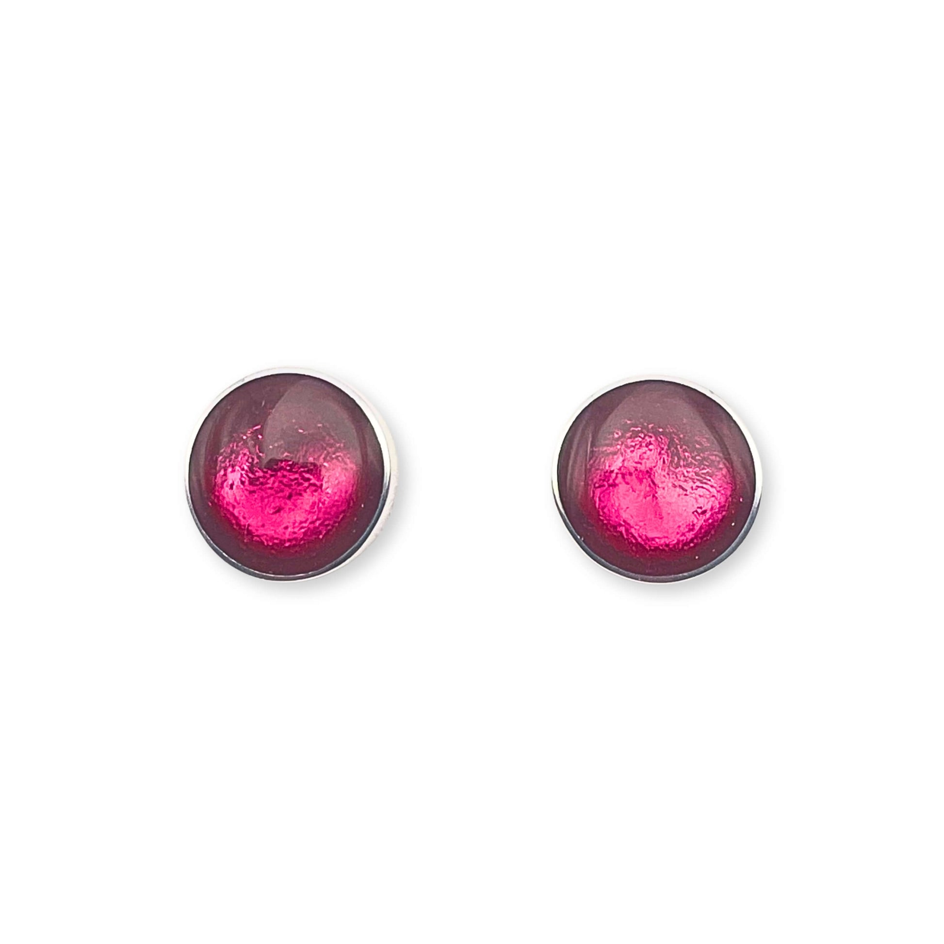 St Tropez Aluminium Circles Shiny Large Stud Earrings