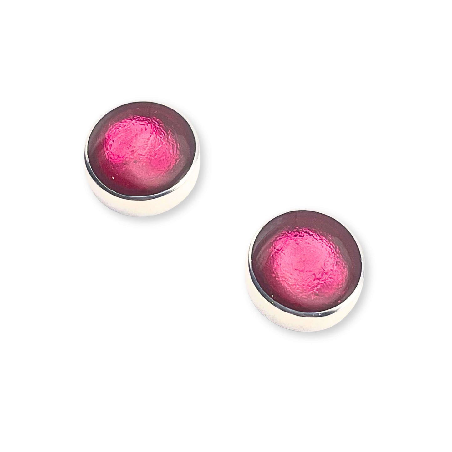 St Tropez Aluminium Circles Shiny Large Stud Earrings