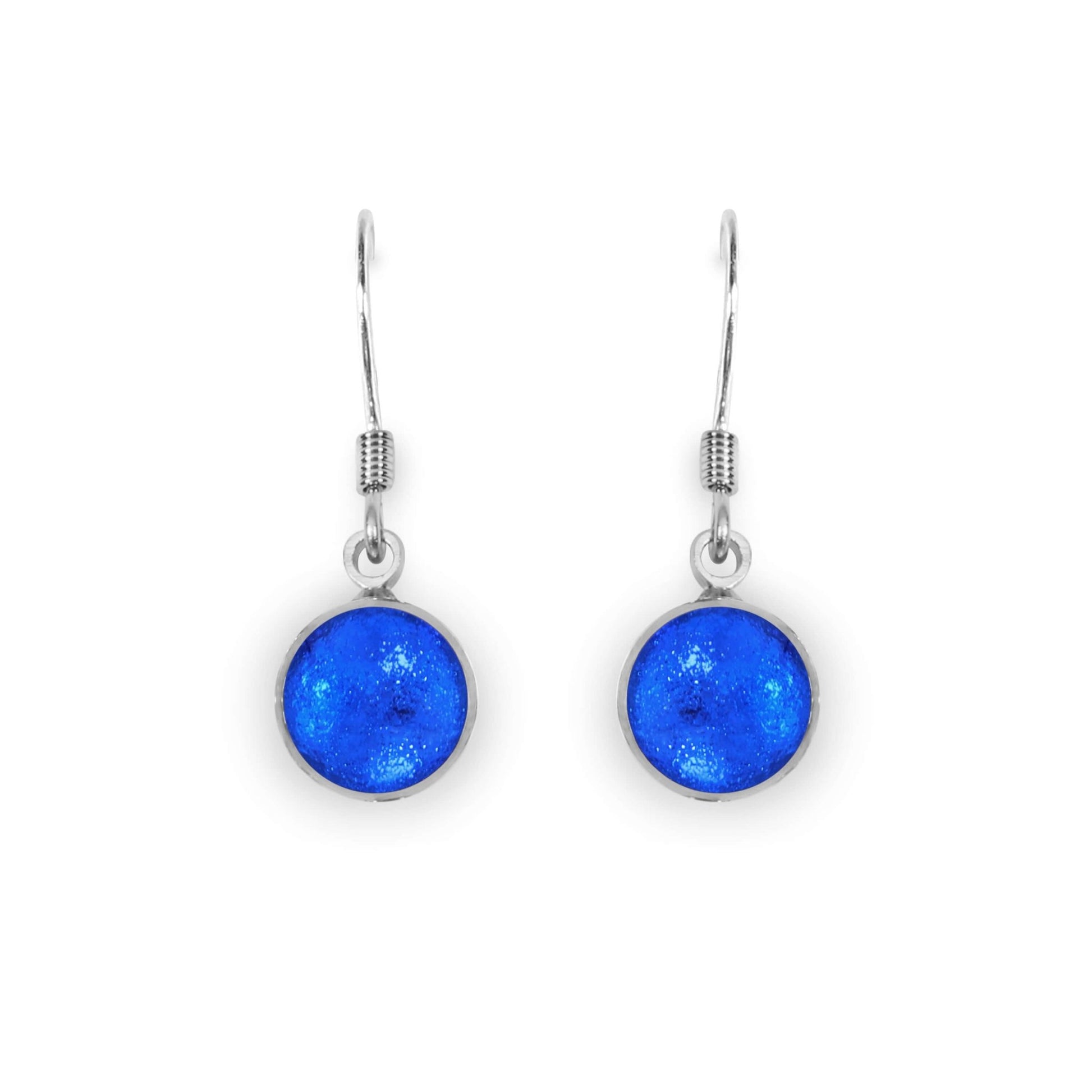 Azure Aluminium Circles Shiny Fish Hook Earrings | The Jewellery Stop