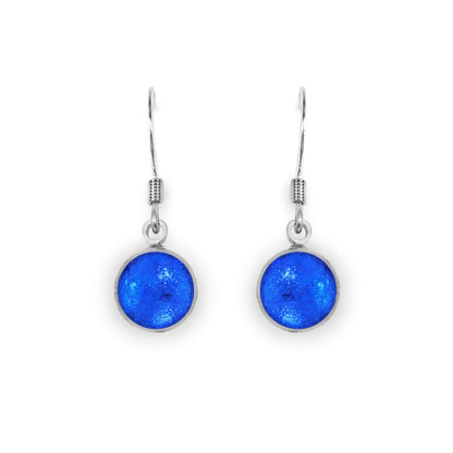 Azure Aluminium Circles Shiny Fish Hook Earrings | The Jewellery Stop