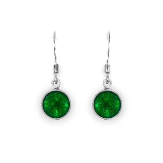 Emerald Aluminium Circles Shiny Fish Hook Earrings