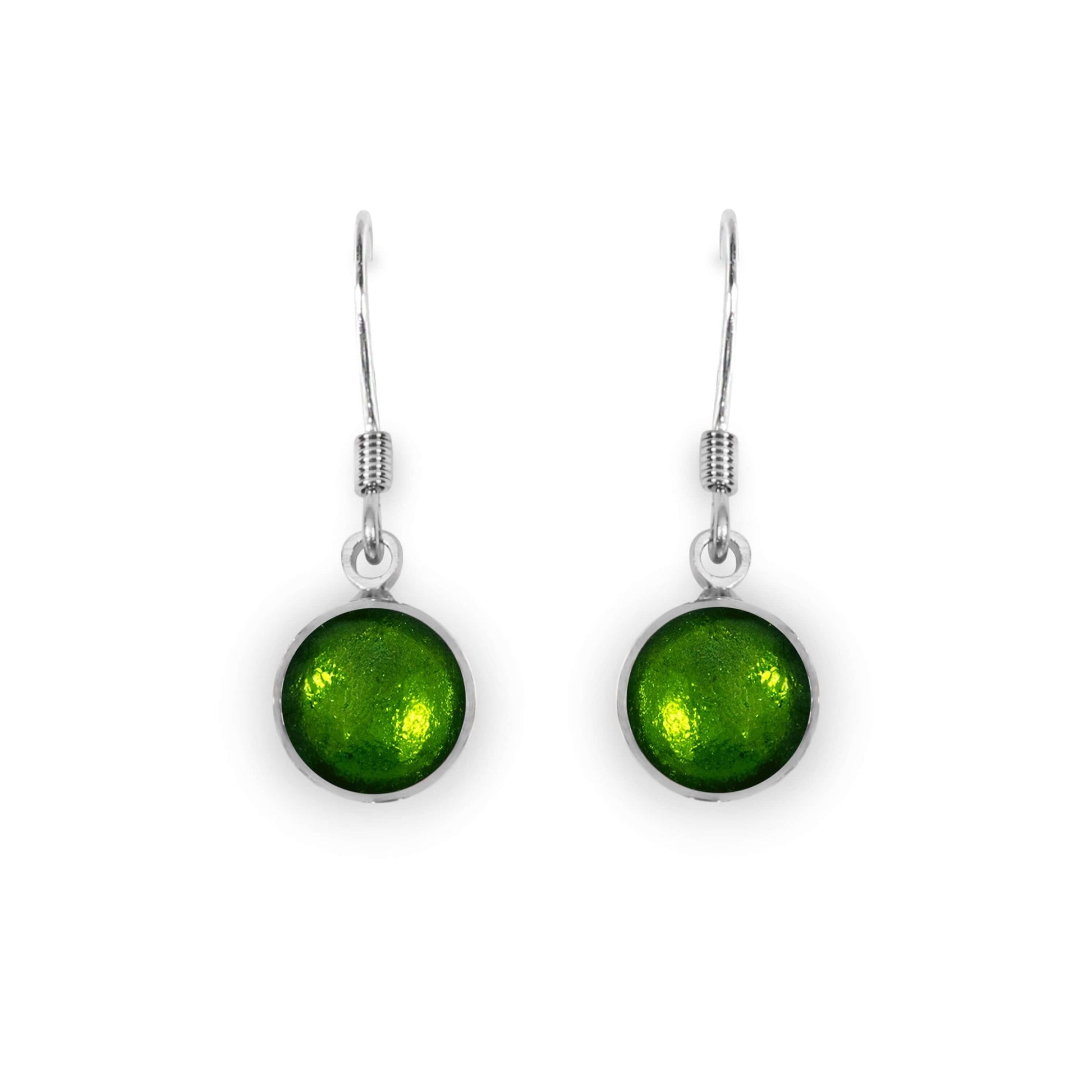Green Aluminium Circles Shiny Fish Hook Earrings | The Jewellery Stop