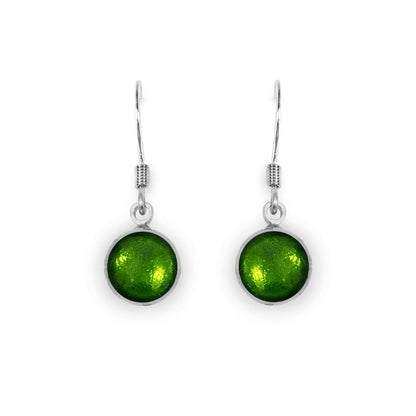 Green Aluminium Circles Shiny Fish Hook Earrings | The Jewellery Stop