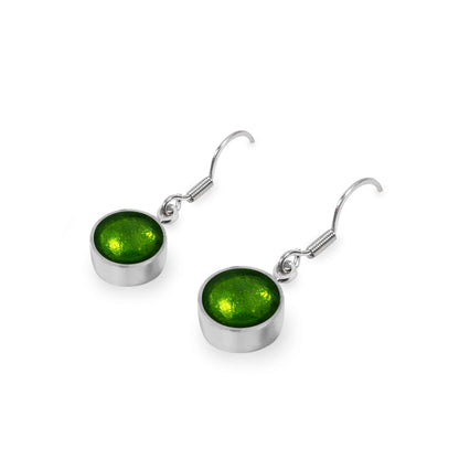 Green Aluminium Circles Shiny Fish Hook Earrings | The Jewellery Stop