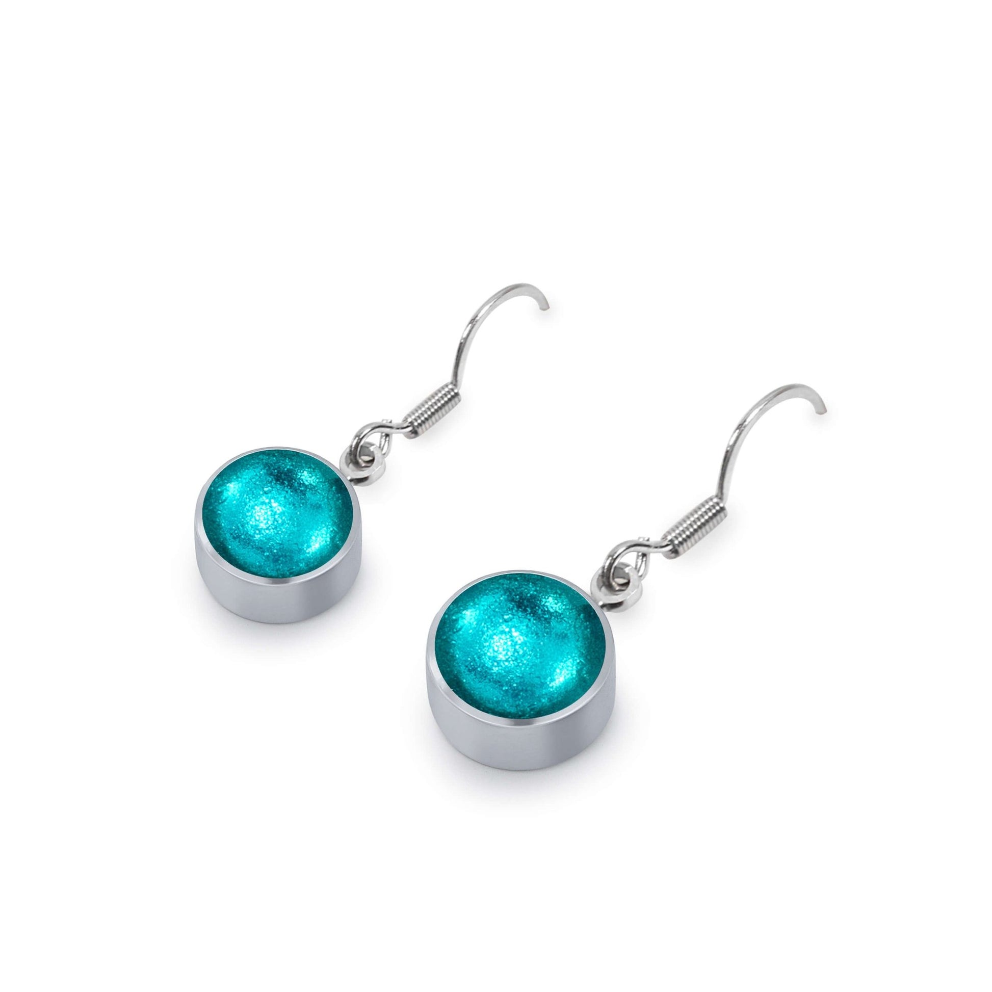 Neptune Aluminium Circles Shiny Fish Hook Earrings | The Jewellery Stop