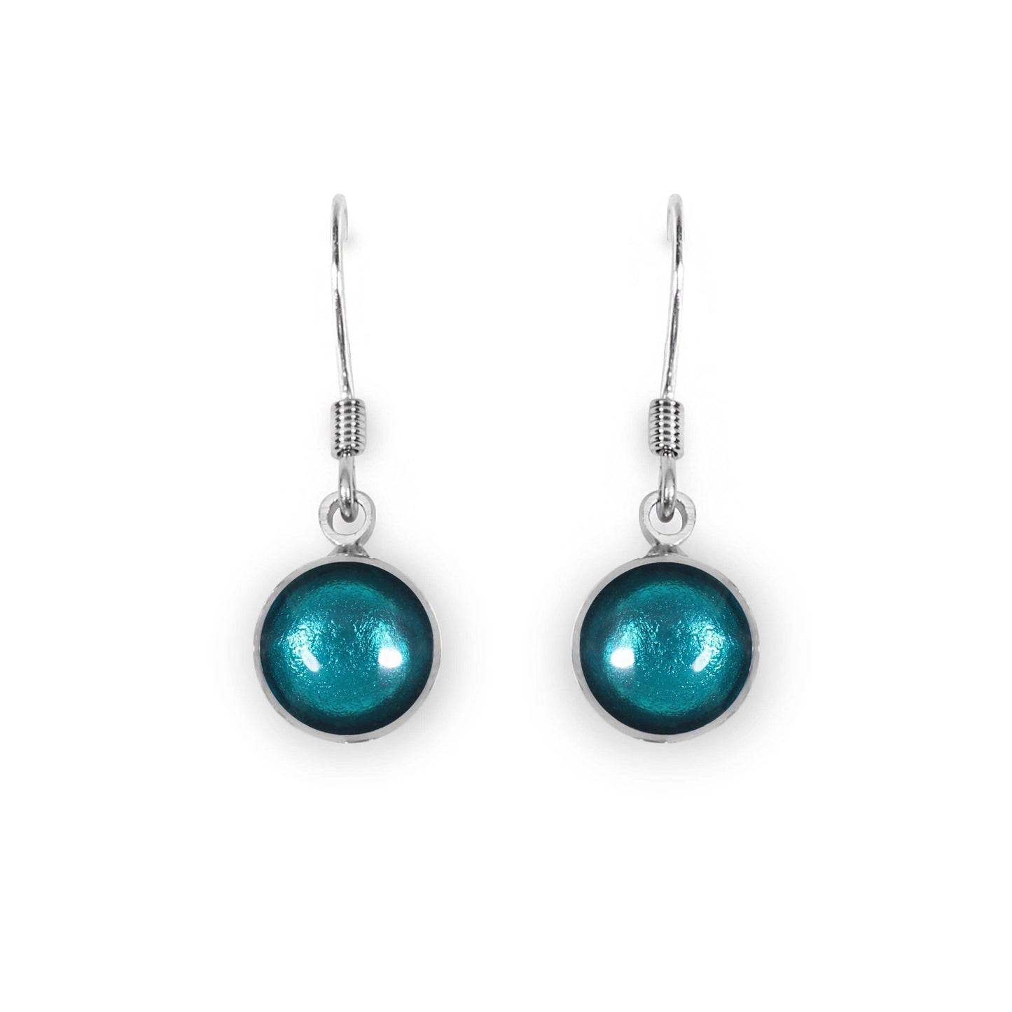 Verdigris Aluminium Circles Shiny Fish Hook Earrings | The Jewellery Stop
