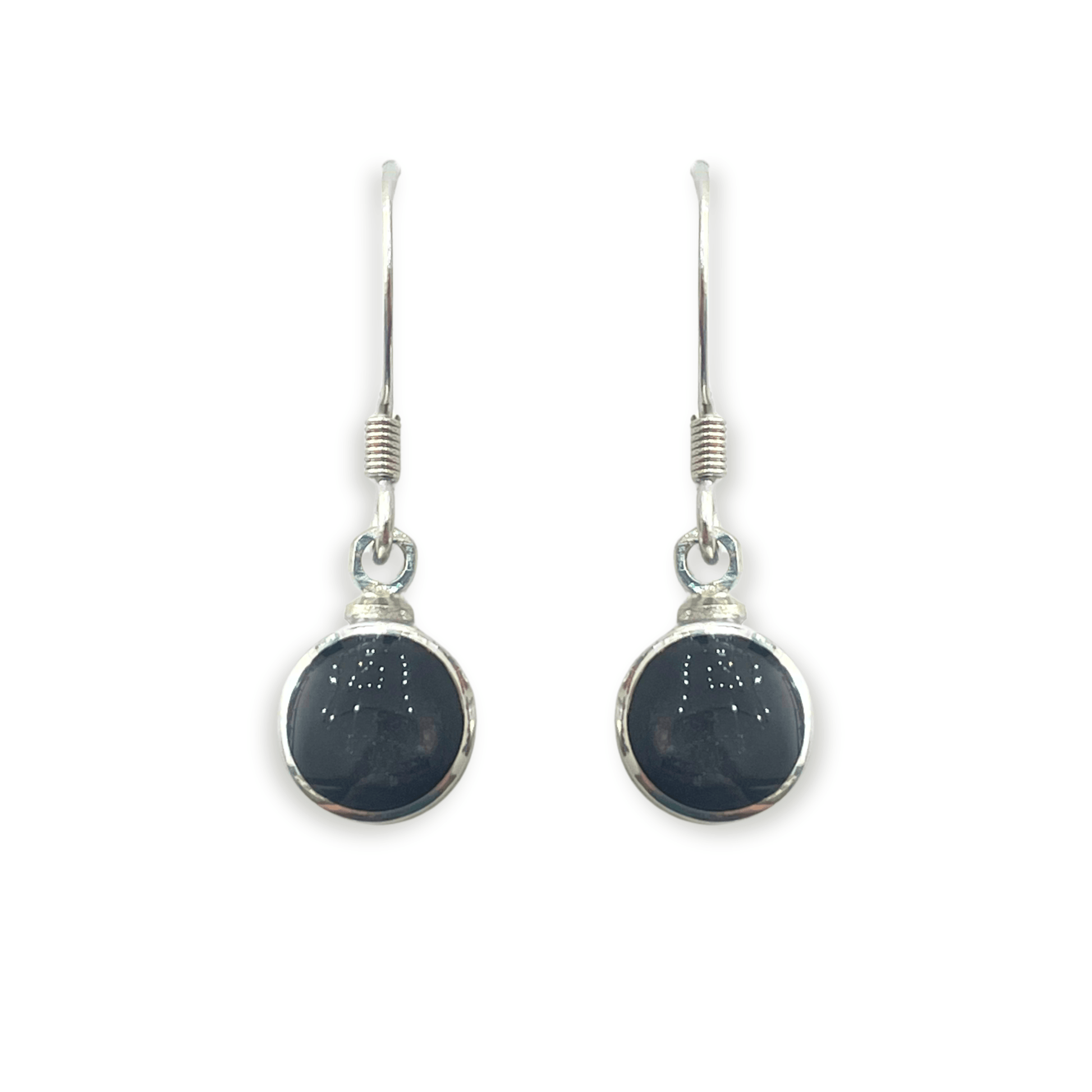 Black Aluminium Circles Shiny Fish Hook Earrings