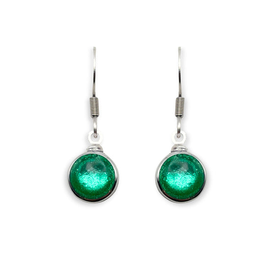 Crystal Aluminium Circles Shiny Fish Hook Earrings