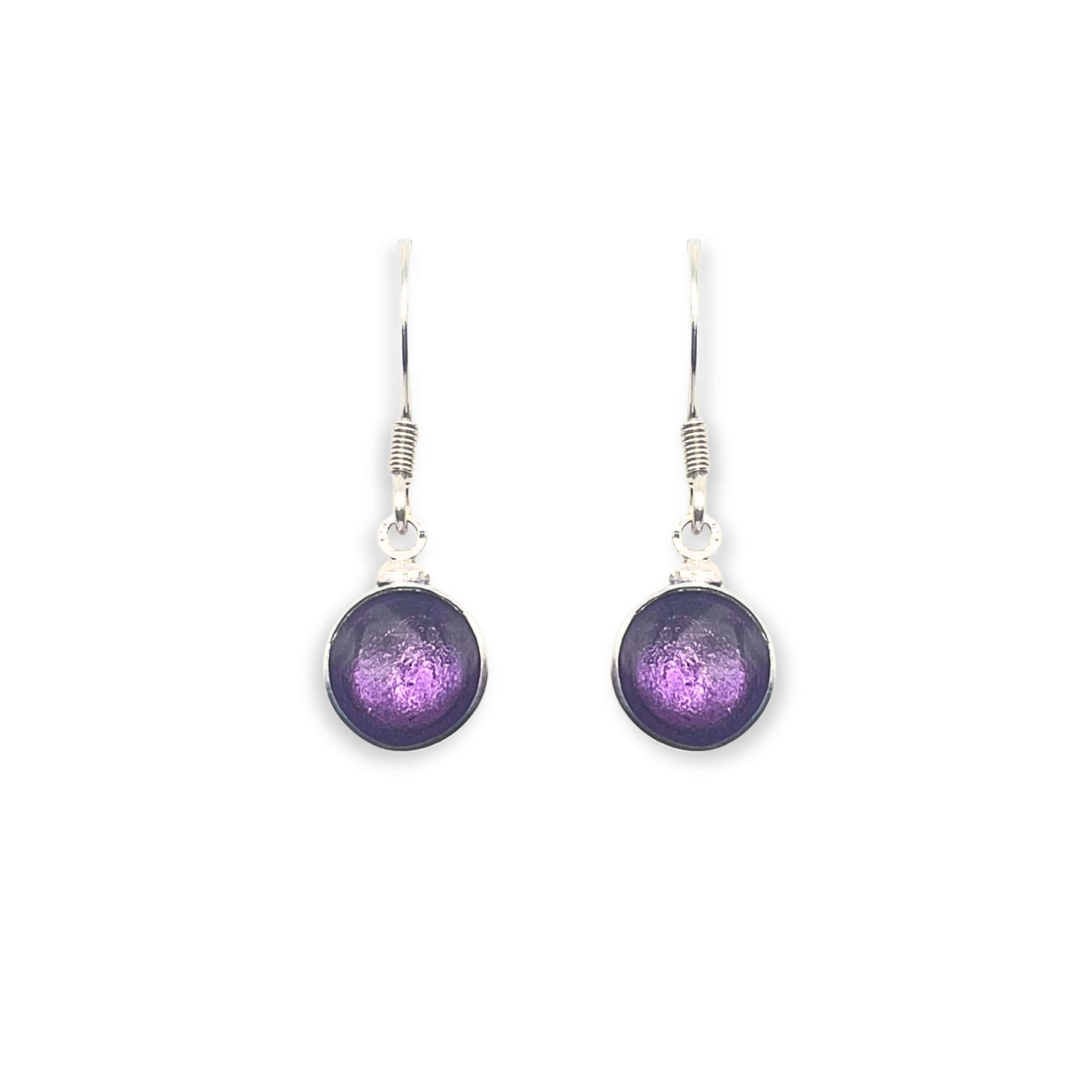 Lilac Aluminium Circles Shiny Fish Hook Earrings