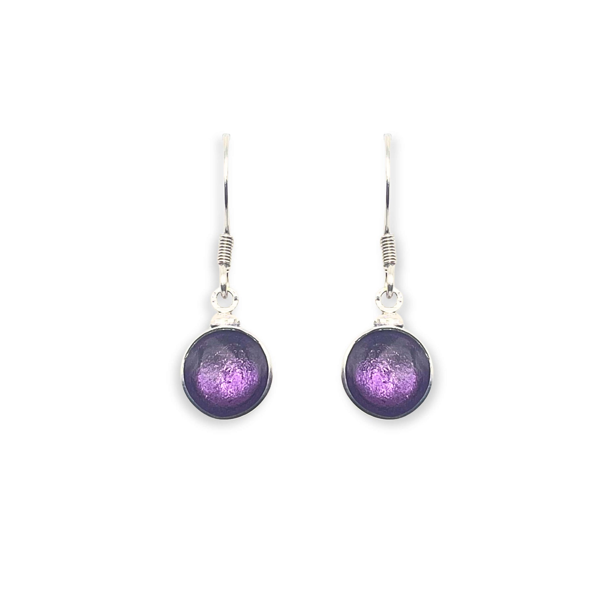 Lilac Aluminium Circles Shiny Fish Hook Earrings