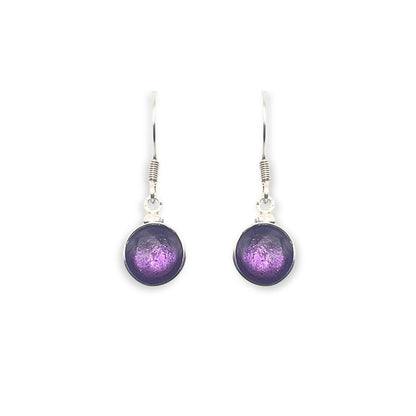 Lilac Aluminium Circles Shiny Fish Hook Earrings