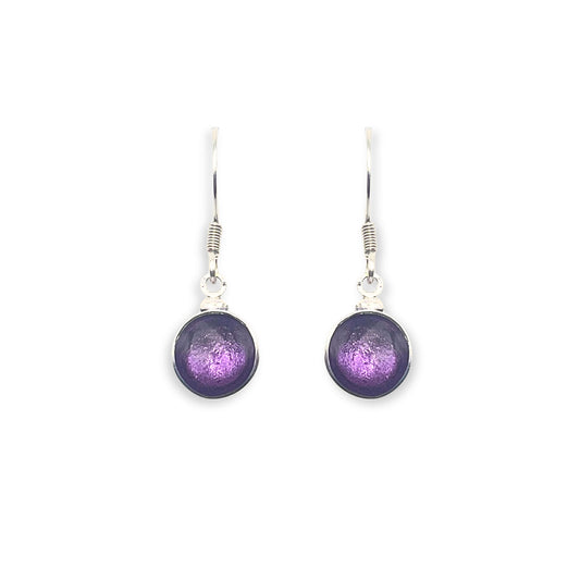 Lilac Aluminium Circles Shiny Fish Hook Earrings