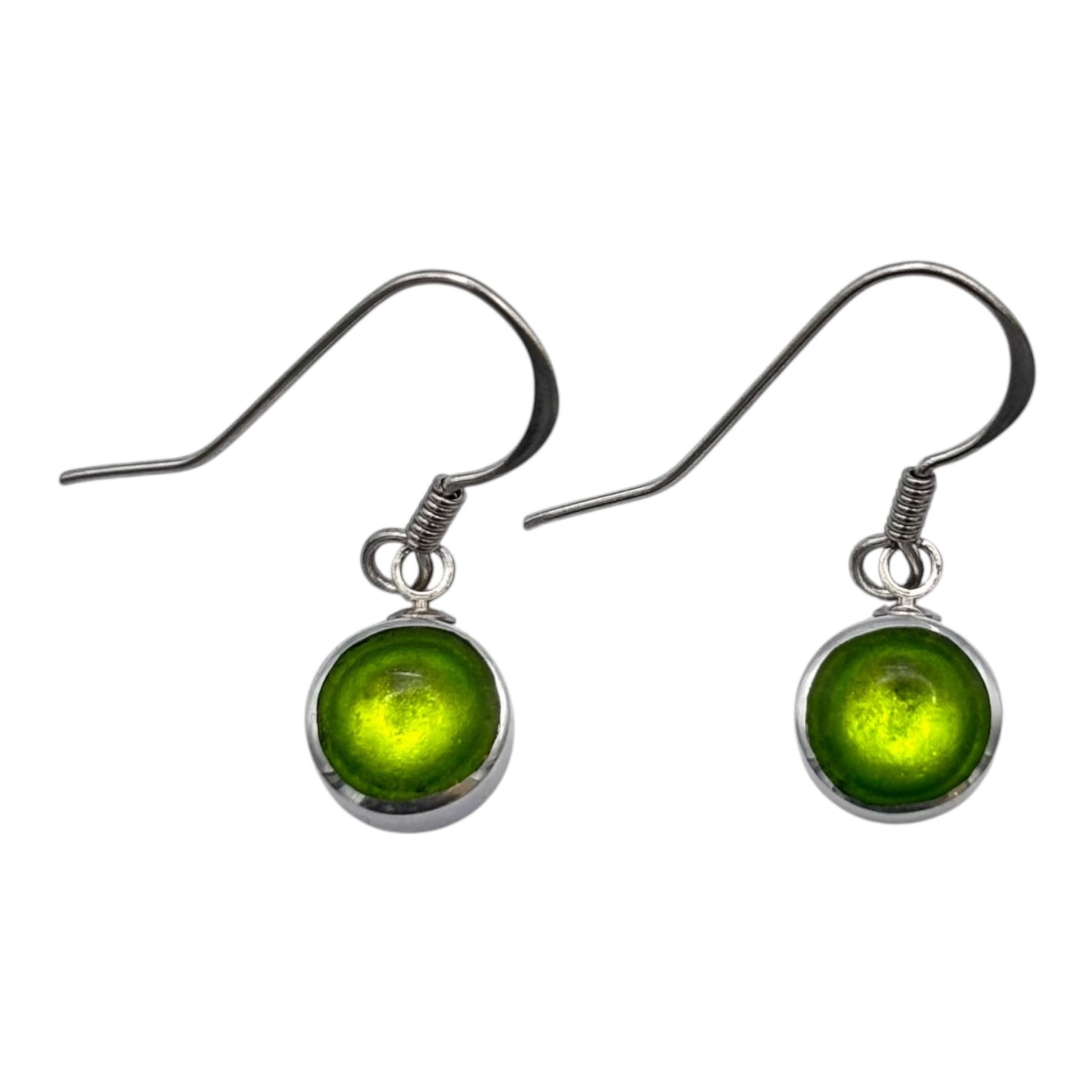 Lime Aluminium Circles Shiny Fish Hook Earrings | The Jewellery Stop