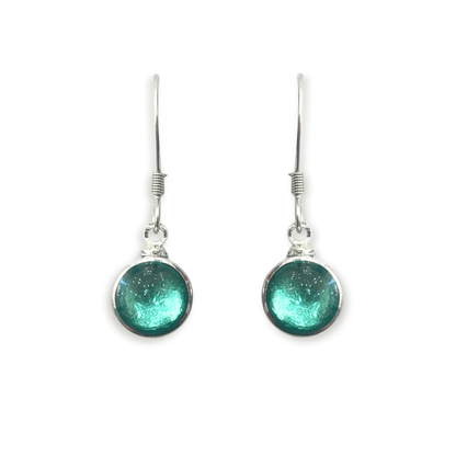 Mint Aluminium Circles Shiny Fish Hook Earrings