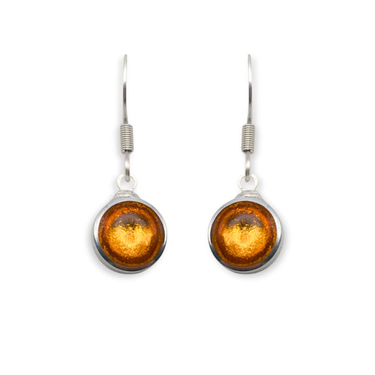 Mustard Aluminium Circles Shiny Fish Hook Earrings