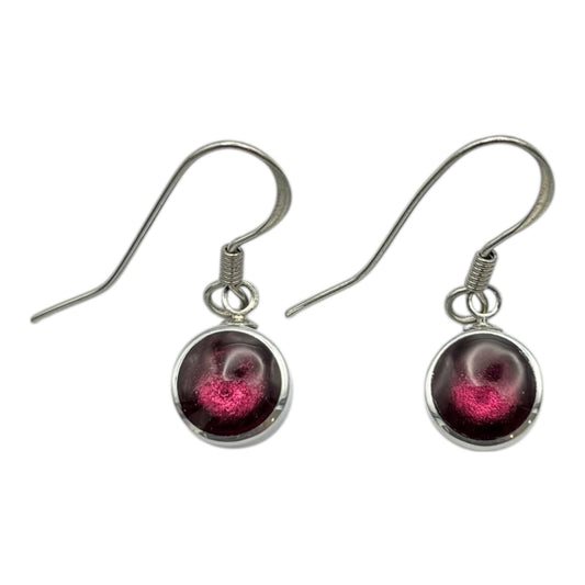Peony Aluminium Circles Shiny Fish Hook Earrings | The Jewellery Stop