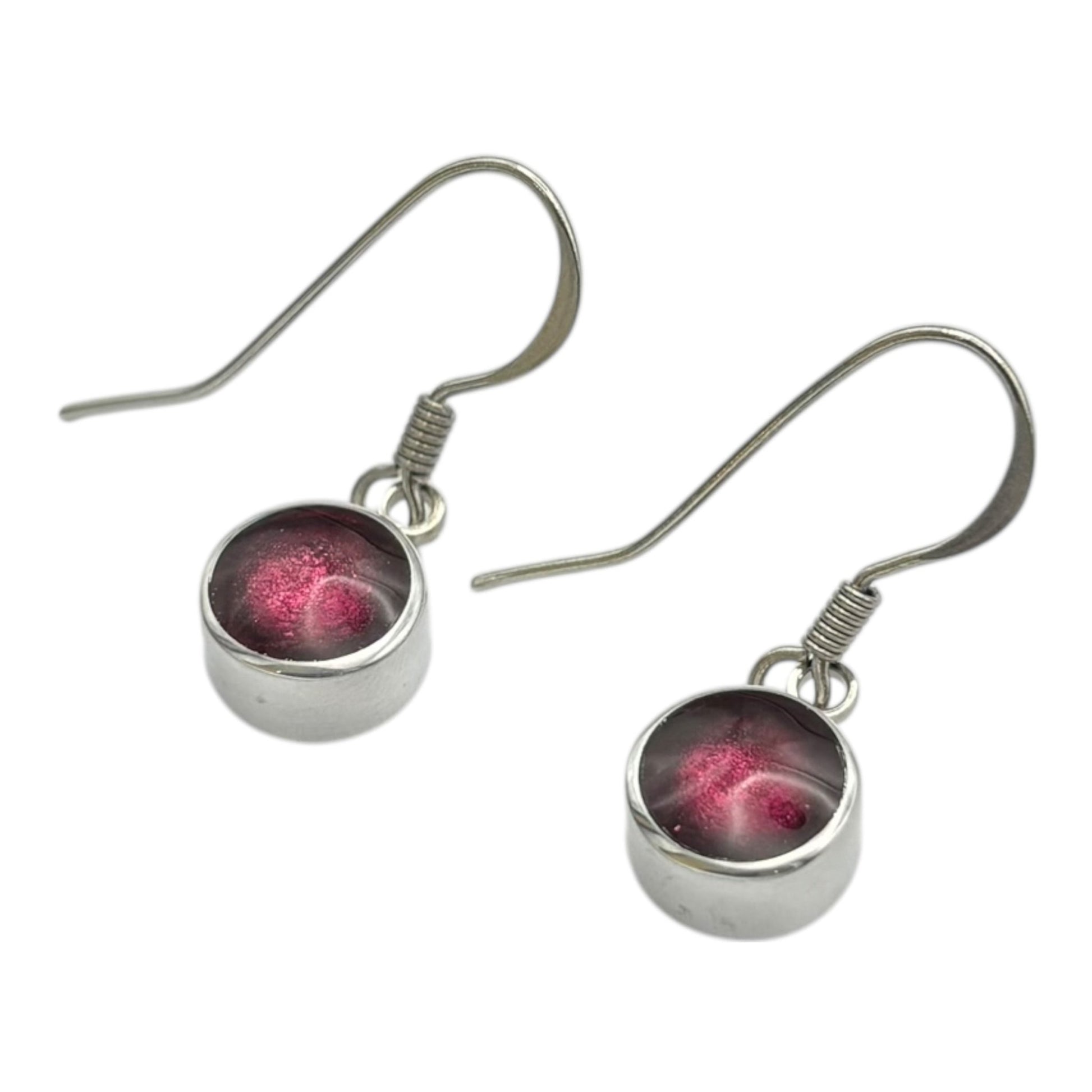 Peony Aluminium Circles Shiny Fish Hook Earrings | The Jewellery Stop