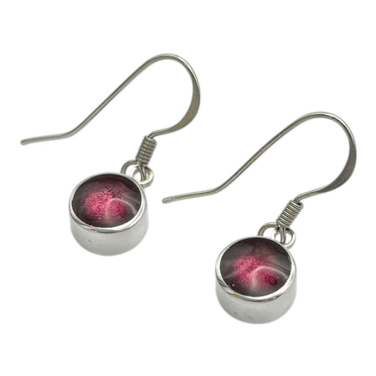 Peony Aluminium Circles Shiny Fish Hook Earrings | The Jewellery Stop