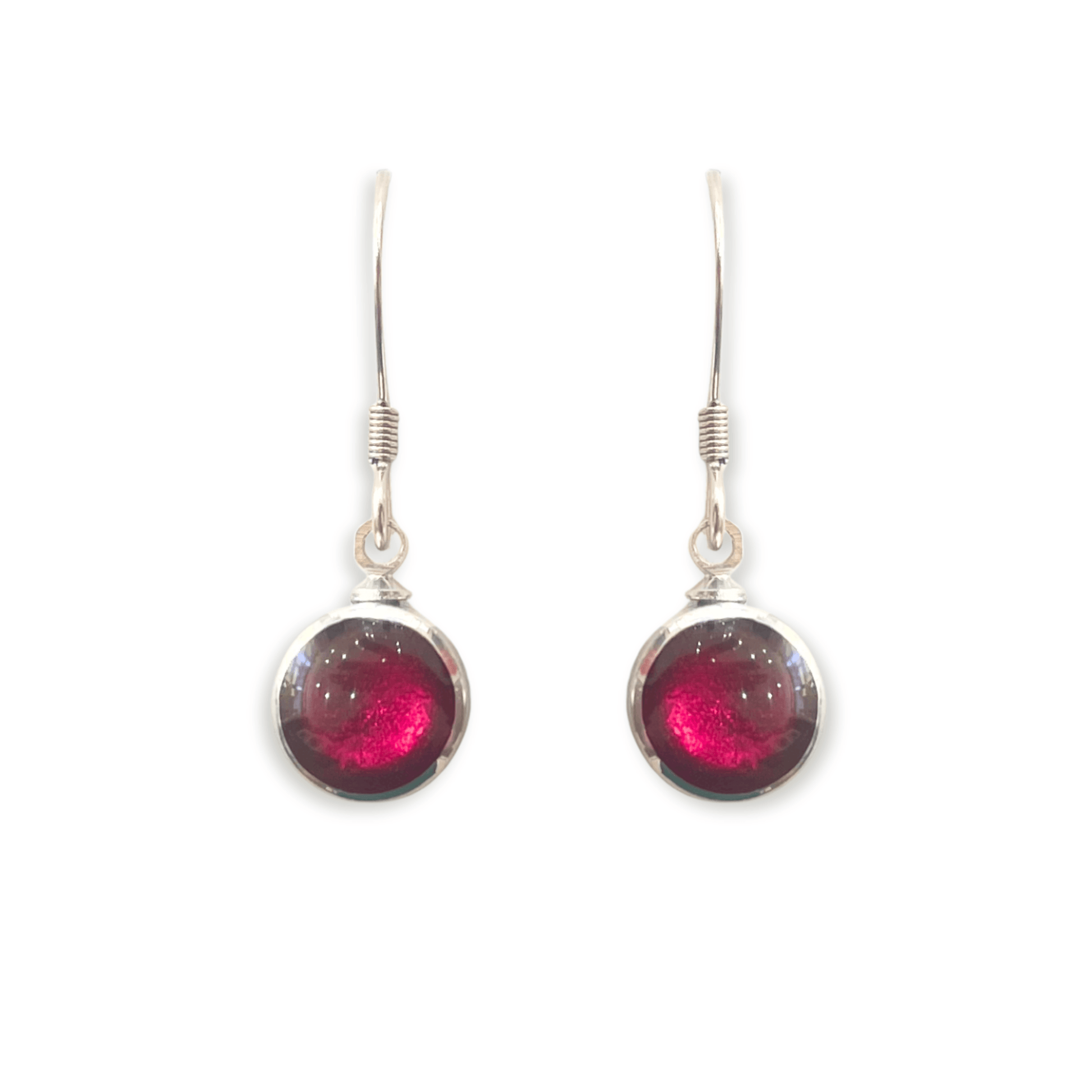 Pink Aluminium Circles Shiny Fish Hook Earrings