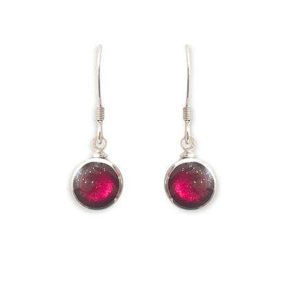 Pink Aluminium Circles Shiny Fish Hook Earrings