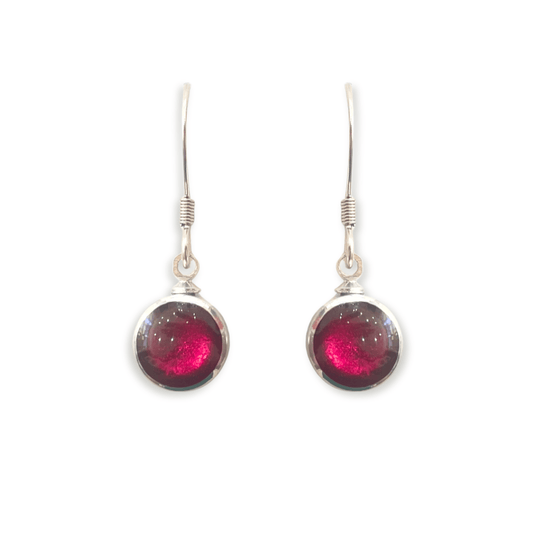 Pink Aluminium Circles Shiny Fish Hook Earrings