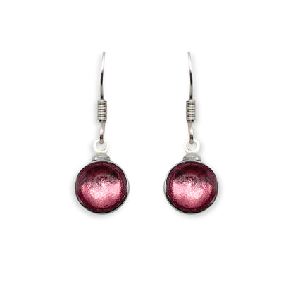 Rose Aluminium Circles Shiny Fish Hook Earrings
